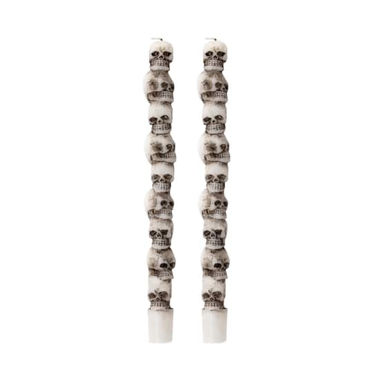 10" Stacked Skull Unscented Taper Candles, 2ct. by Ashland®